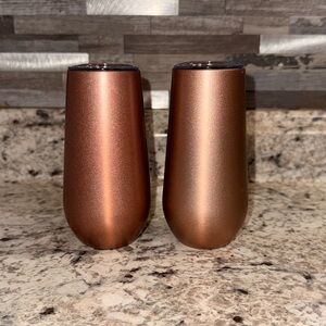 Copper champagne flute set (2)
